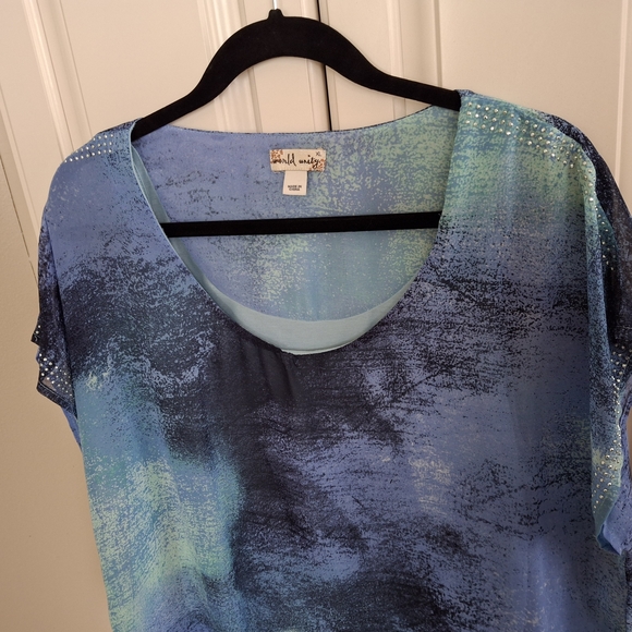Ombre Scoop-Neck Tunic in Blue-Green by - Picture 10 of 11
